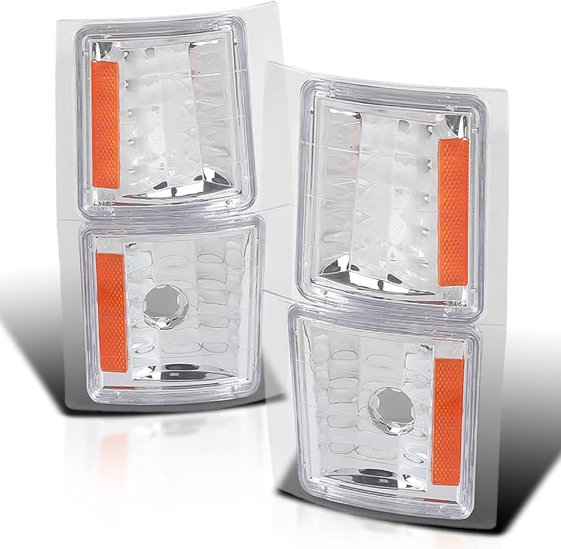 Kit de Lanternas de Canto SPEC-D TUNING com Carcaça Cromada e Lente Cristal – 4 unidades