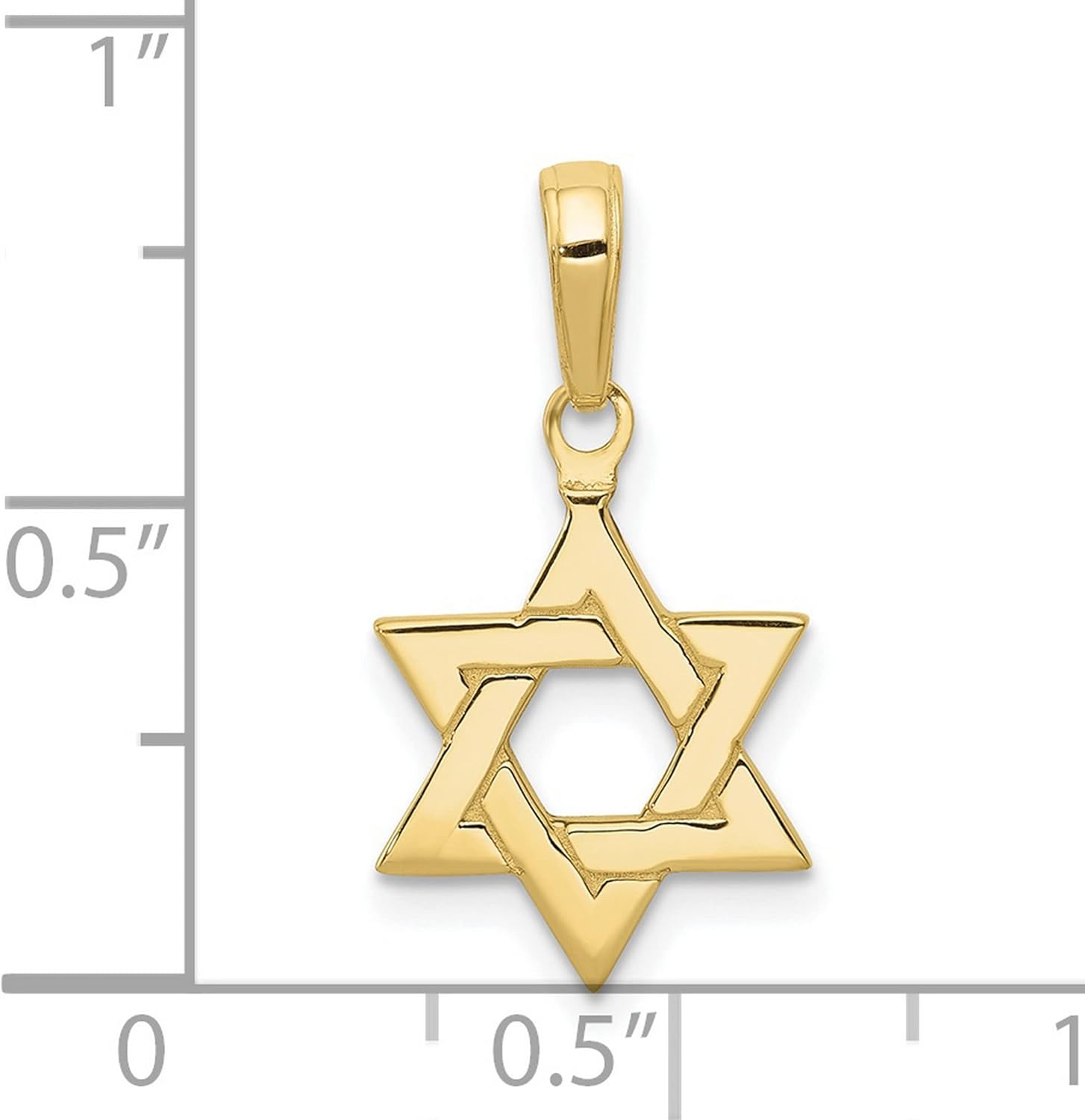 10k Yellow Gold Star of David Pendant with Interlocking Triangle Design, Symbolic Jewish Faith Jewelry for Men and Women, Spiritual Gold Necklace for Everyday Religious Wear and Cultural Identity - Image 3