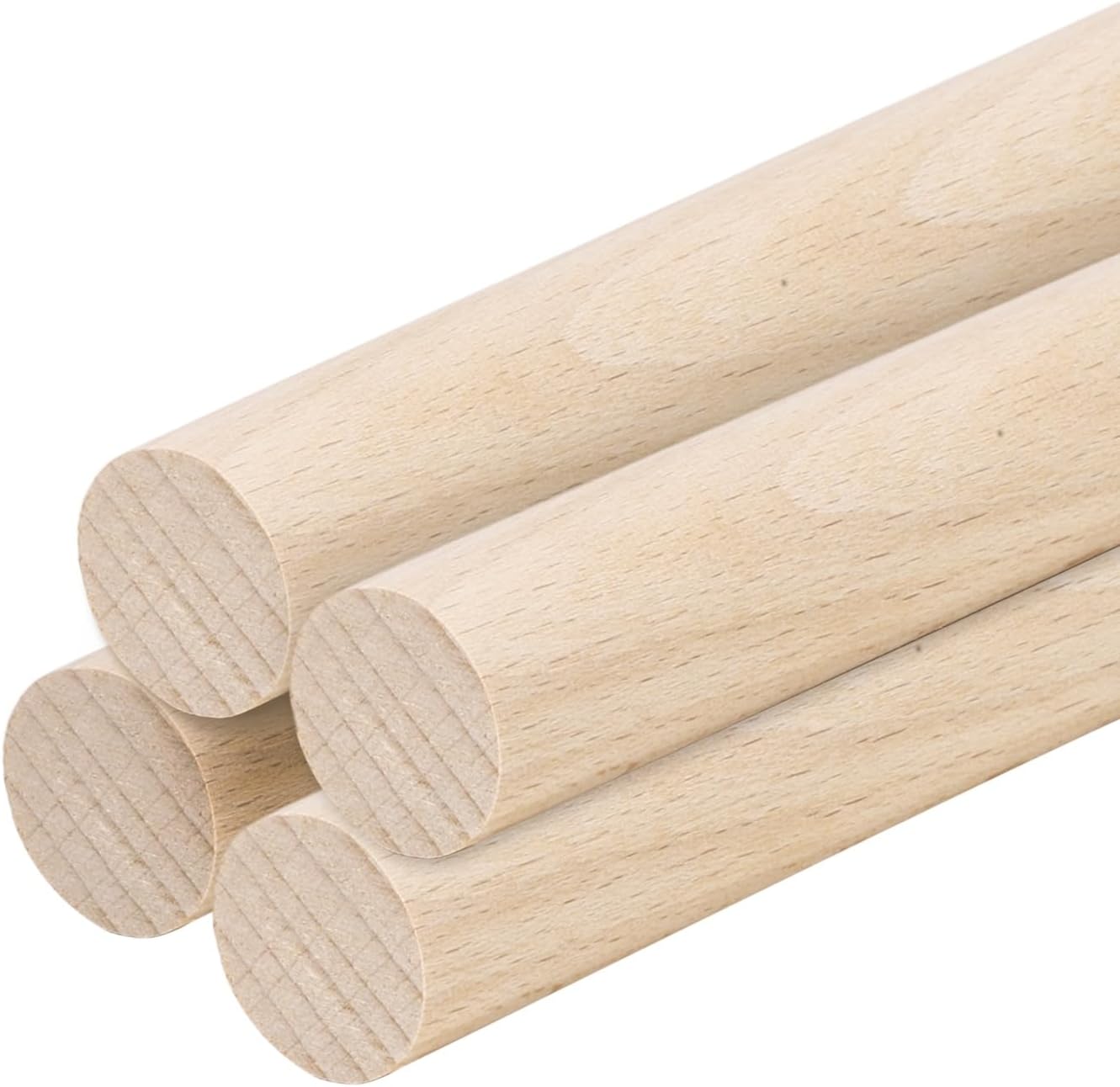 MECCANIXITY Wooden Dowel Rods,(7mm) 1/4 x 8 Inch Round Wooden Rod Unfinished Solid Wood Sticks Crafts Wand for Arts Decoration, Craft and DIY Projects Wand,Pack of 10