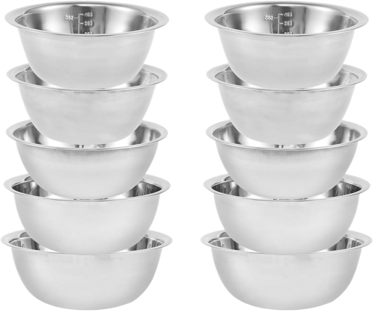 Stainless steel bowl Stainless Steel Mixing Bowl Set Fruit Salad Food Tableware Soup Noodles Kitchen Cooking Baking Tools 14/16/20/22/24cm(10pcs)