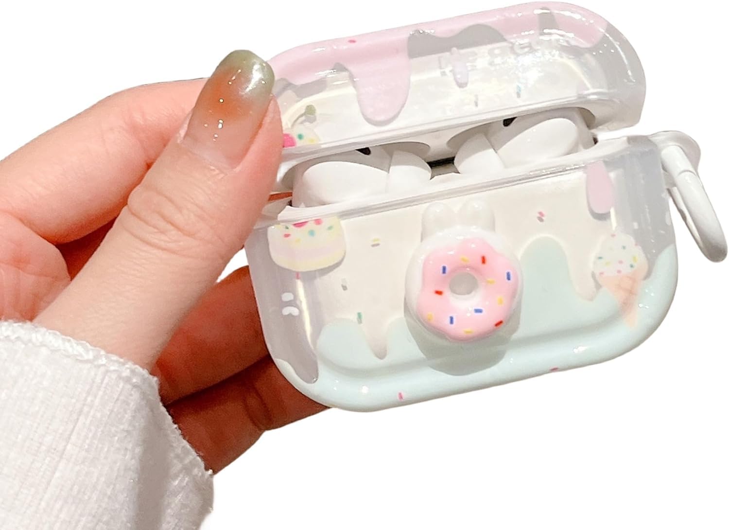 Cute Shockproof Case Compatible with AirPods Pro 2 for Women and Girls with Keychain for AirPods Pro Generation 2