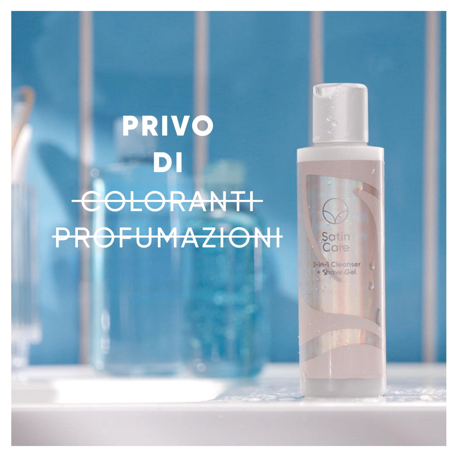 Satin Care Gel per Pulizia e Rasatura Donna, Sapone e Gel per Depilazione Donna 2 in 1, Per i Peli e la Pelle delle Zone Intime 190 ml