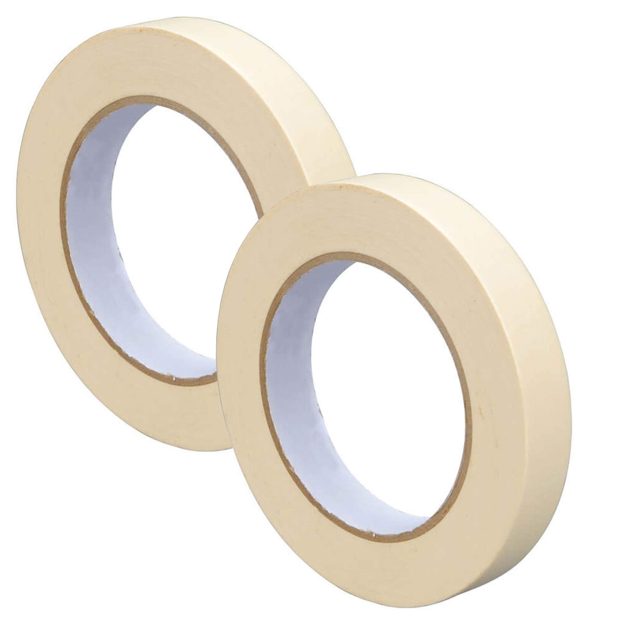 Right Pack Wide Masking Tape 24mm x 50m | Masking Tape For Painting | Painters Tape | Painting Tape | Masking Tape For Indoor Painting & Decorating (2 Rolls)