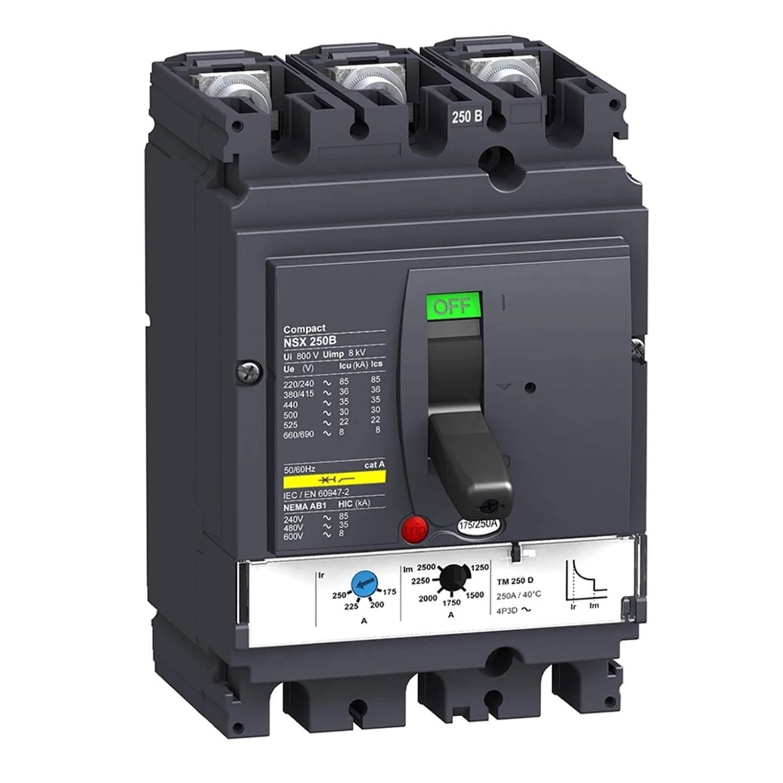 2RD58I8PM LV431110 Circuit Breaker NSX250B TM250D 3P 3D