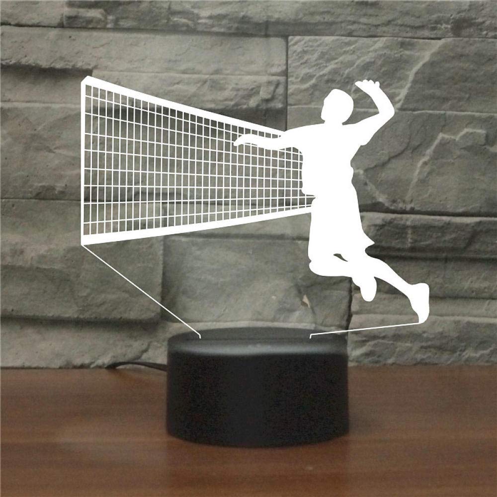 Superhongjihao - Luce notturna 3D per bambini a forma di pallavolo, lampada LED con telecomando, 16 colori intercambiabili, regalo di Natale o compleanno per bambini