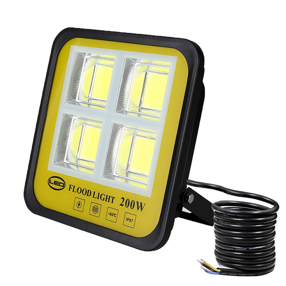 YTBHSHXZ Outdoor Lights， 6000K Daylight White with 2m Cable, 4000-24000lm, IP67 for Garden Yard Garage Patio(200w)