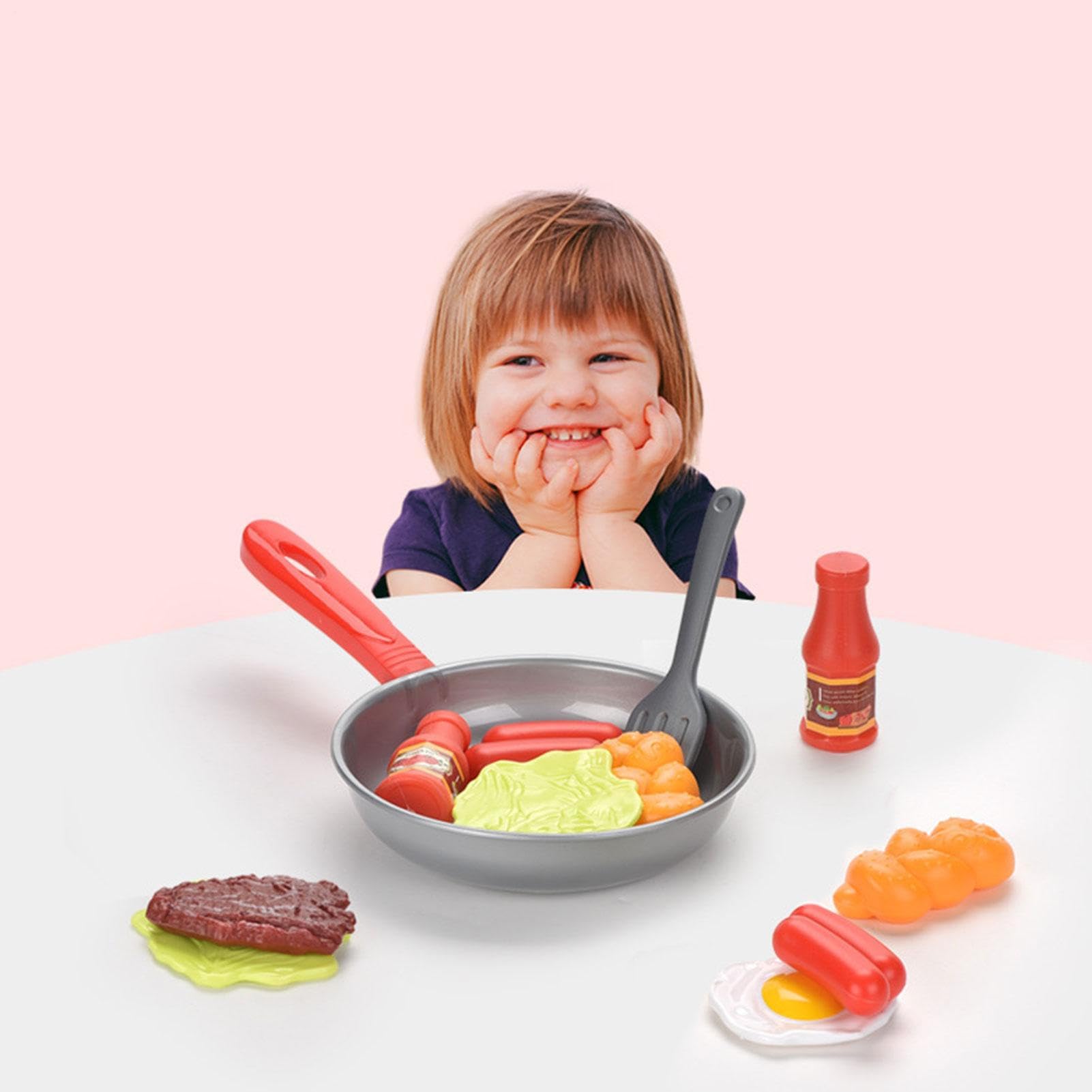 Bratpfanne, Bastelspielzeug für | Fake Foods, Spielset, fantasievolles Entwicklungsspielzeug, lustiges Lernspielzubehör für Kinder ab 3 Jahren