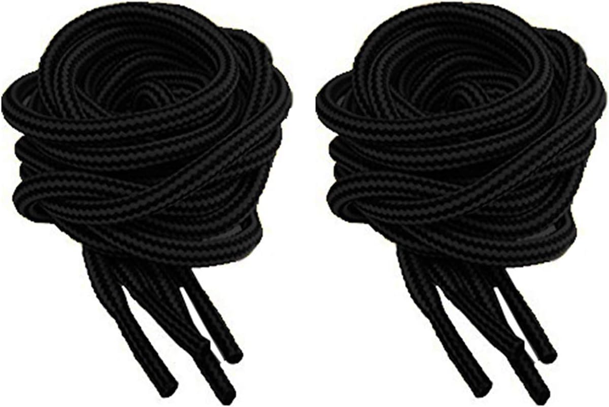 Smart Laces2pk Black Round Boot laces Shoelaces Strong 140cm/55" For Work Boots, Walking Boots, Hiking Boots, Shoes Steel Toe Caps, Grafters, Safety Boots