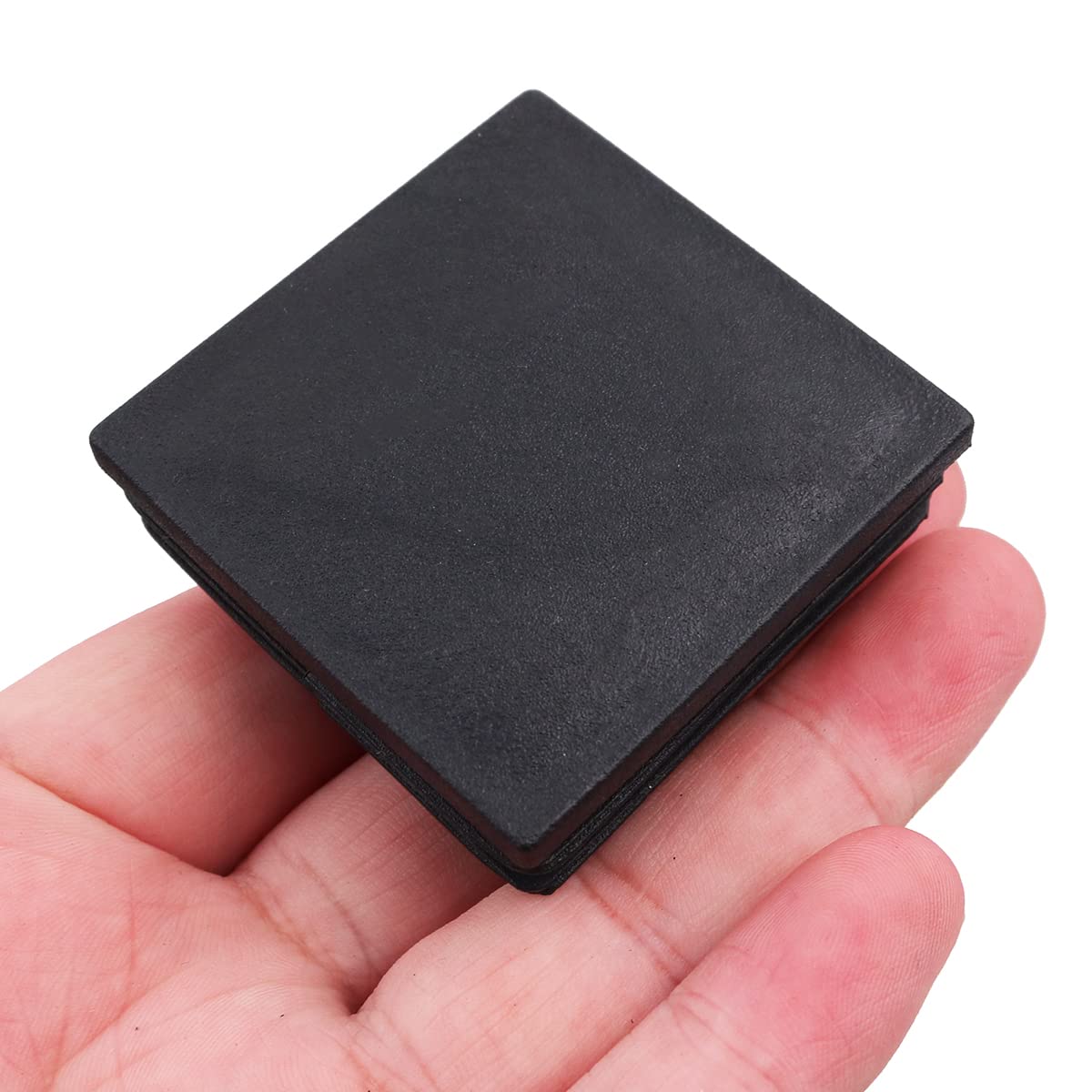 NUZAMAS Lot De 50 Embouts Carrés En Plastique Noir 35 X 35 Mm Bouchons En Plastique, Tapis Antidérapant En Tube Carré, Capuchons En Plastique, Embouts Pour Chaises, Bureaux