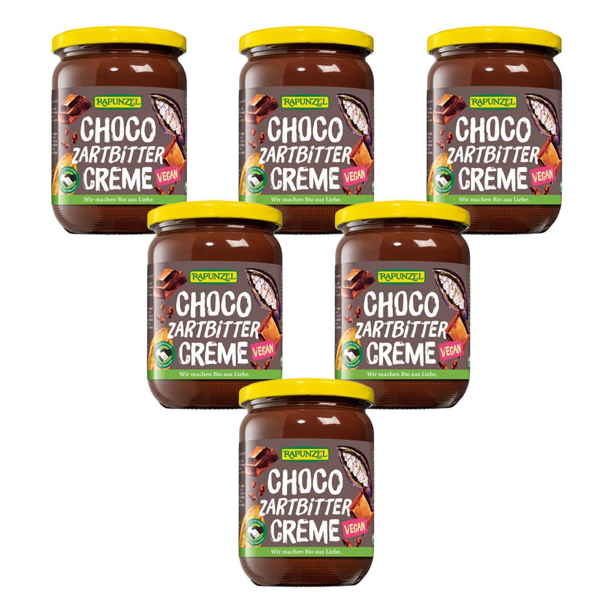 Rapunzel - Choco Zartbitter Schokoaufstrich HIH - 0,5 kg - 6er Pack