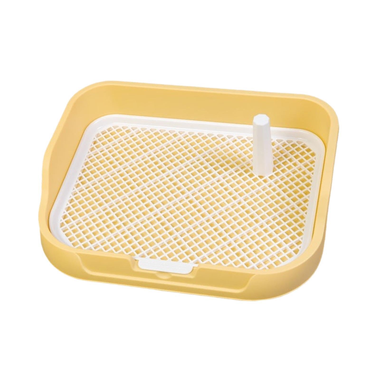 Zambuph Yellow Puppy Training Toilet Tray Indoor Dog Potty Featuring Mesh Grid Sturdy Construction And Convenient Removable Post Dog Potty Tray Pet Indoor Training 49X39x10cm