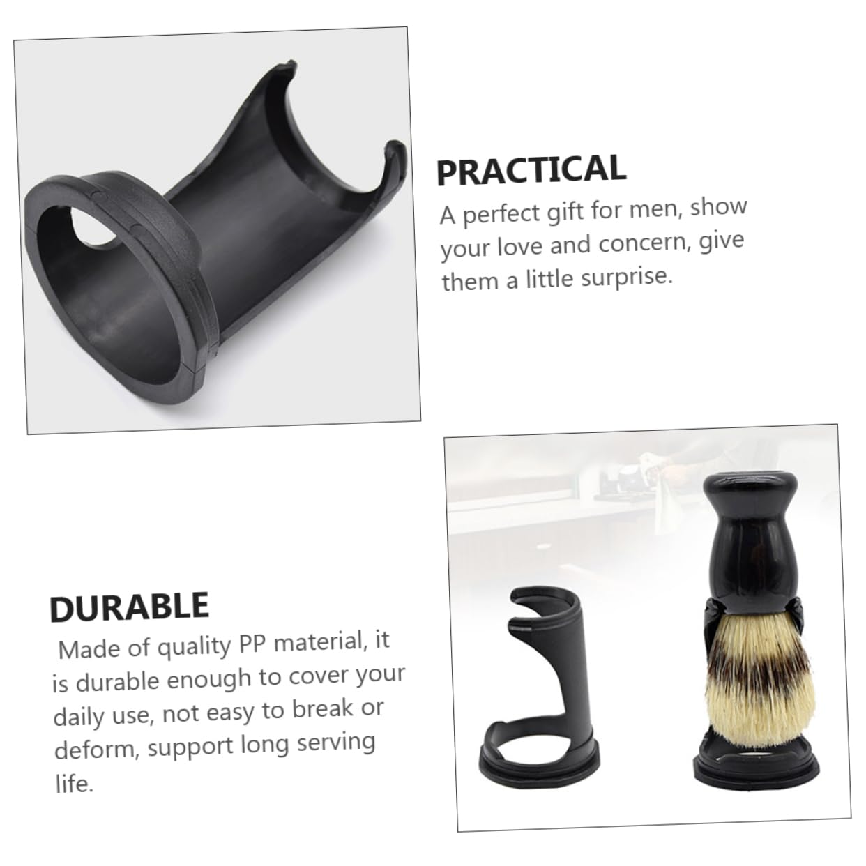 Beatifufu Quality Pp Material Shaving Brush Stand 4pcs Brush Holder for Men Hair