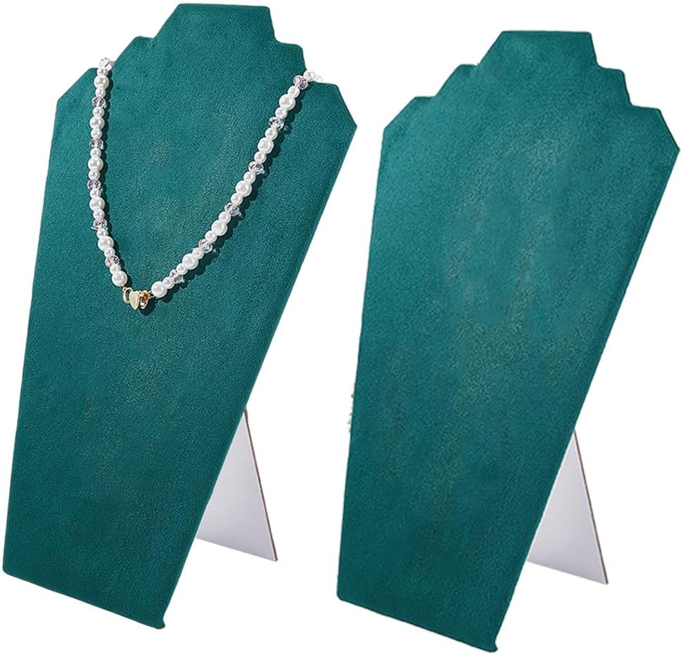 Beebeecraft 2Pcs Khaki Paperboard Necklace Display Jewelry Display Jewelry Bust Stand for Selling and Shows