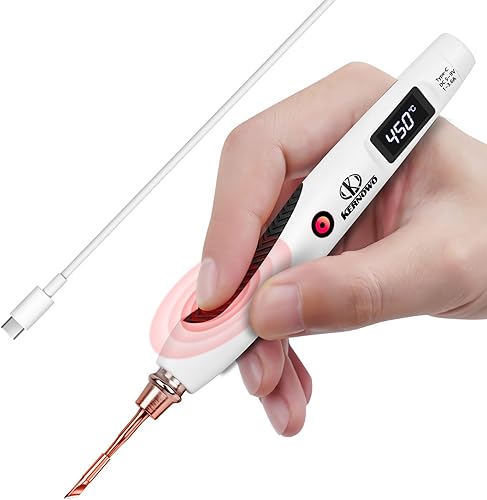 Soldador portátil, mini kit de soldadura portátil, control táctil, 3S, calentamiento LED, kit de soldador con soporte, cargador tipo C, cables