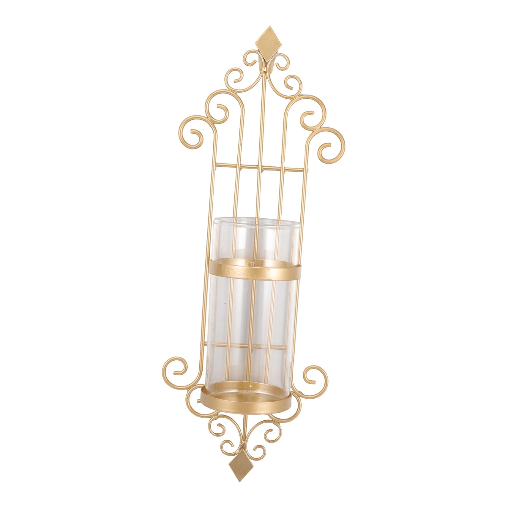Candelabro de pared elegante de diseño europeo con soporte de vidrio y montaje sencillo
