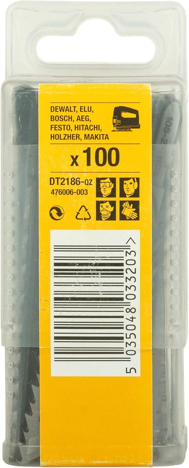 Lame Per Seghetto Alternativo HCS Per Tagli Dritti E Rapidi 100 Pz Dewalt DT2186