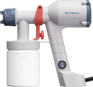 Tilswall Upgraded HVLP Paint Sprayer - Ultra-Light 700g Electric Spray Gun, 2 Nozzles, 3 Patterns, Easy Clean for Fences, Walls, Furniture & DIY