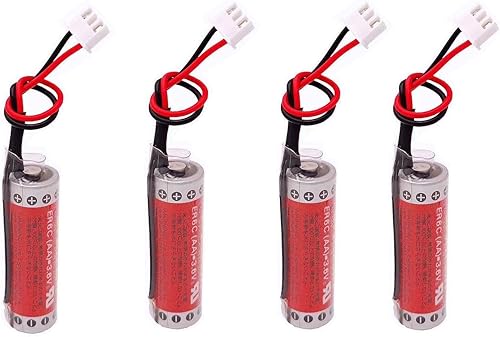 KUANMAI 4 baterías de 3.6V ER6C AA PLC 1800mAh para MAXELL FX F2-40BL PLC con enchufe blanco, batería de litio no recargable