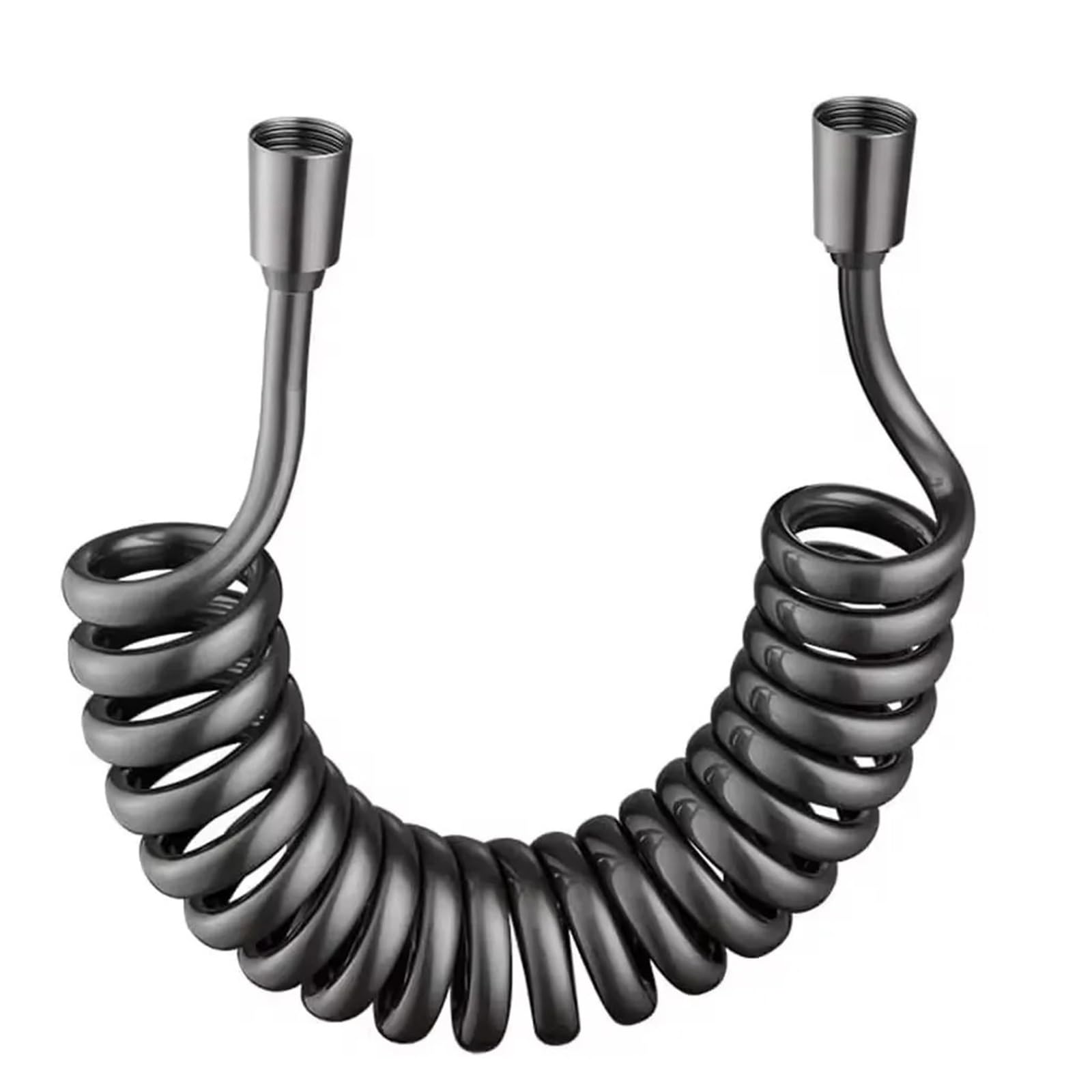 Manguera de ducha flexible de 1,5/2/3/5 m – Tubo de agua de poliuretano con manguera retráctil G1/2 de ajuste universal para inodoro y bidé para fontanería de baño (gris, 150 cm)