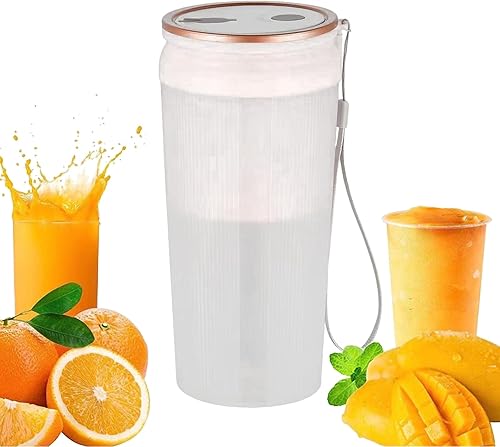 Licuadora, portátil y recargable por USB, capacidad de 10.1 fl oz, color blanco