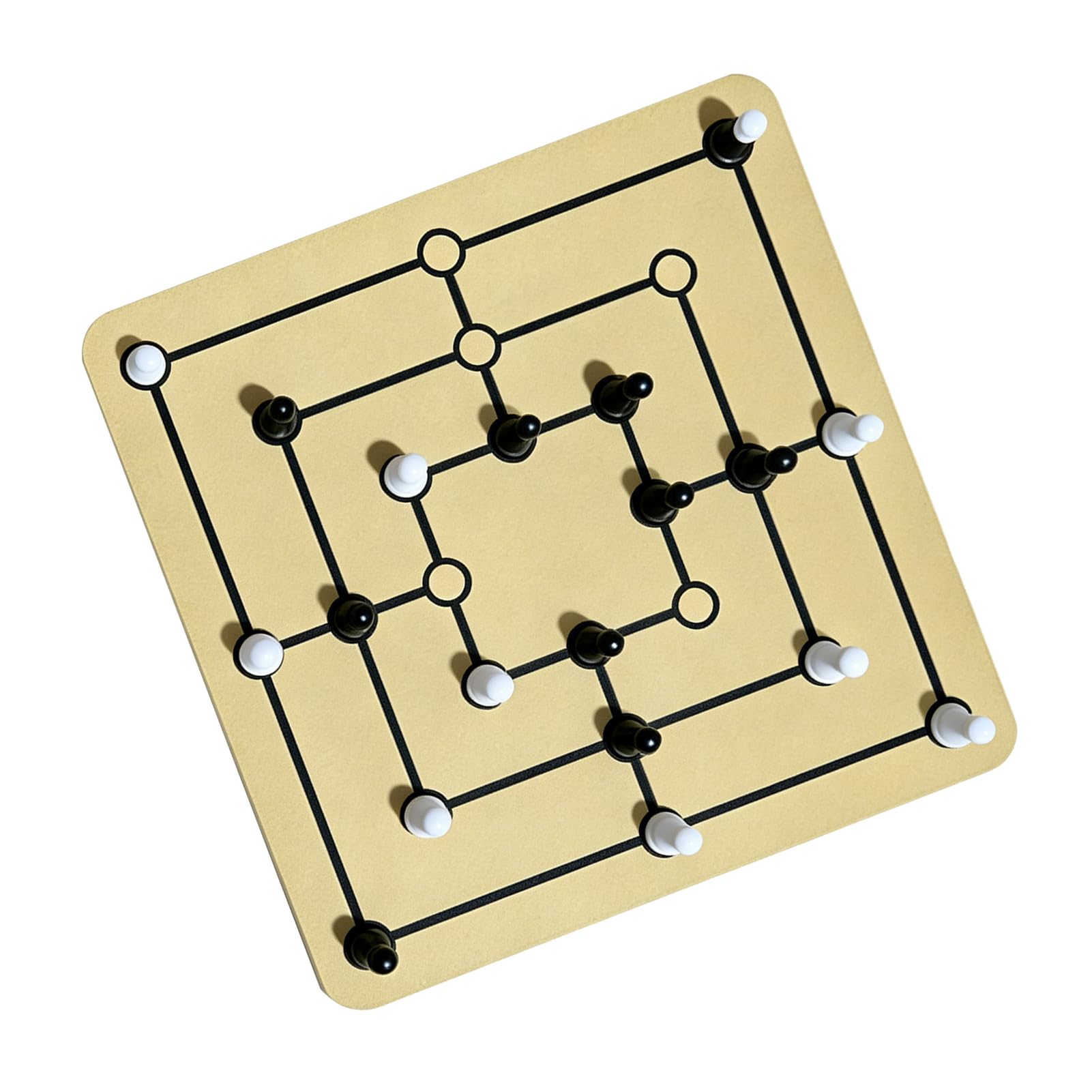 Yctze Gioco da Tavolo Nine Mens Morris, Set in Legno 24cm for Adulti e | Materiale durevole, facile da imparare, gioco per famiglie, gameplay strategico