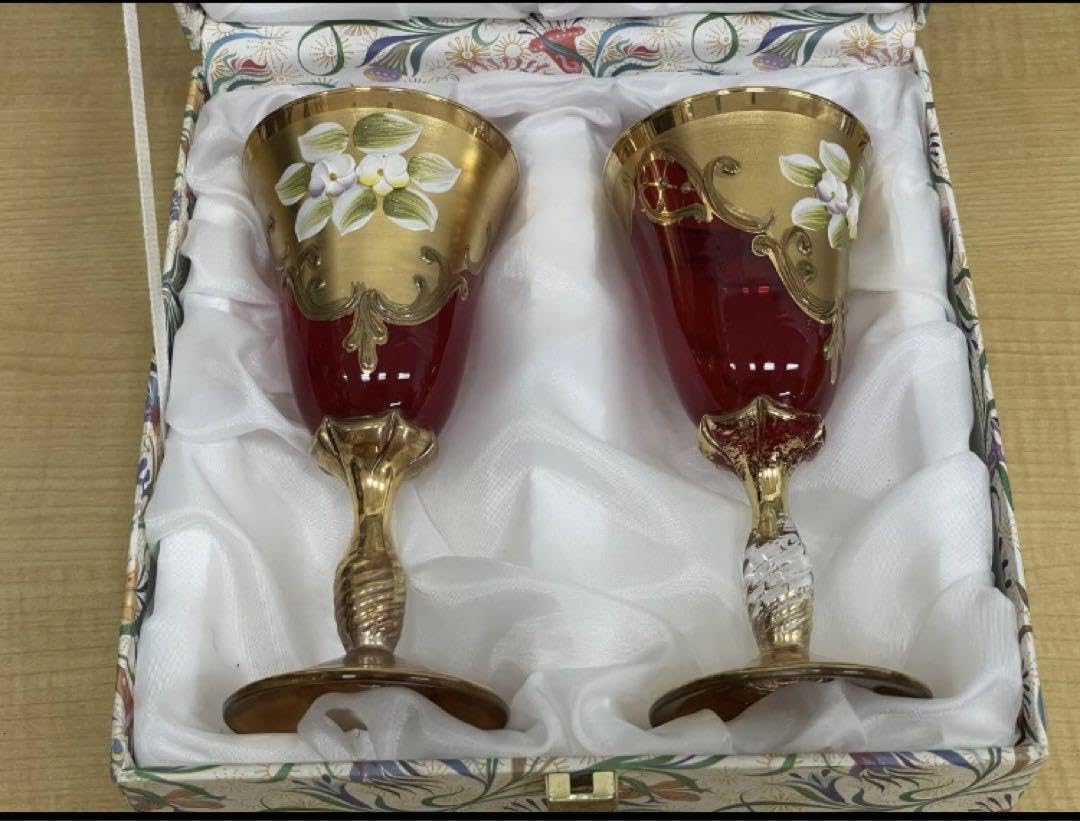 Amazon.co.jp: イタリア製 ベネチアングラスペアセット MURANO GLASS 