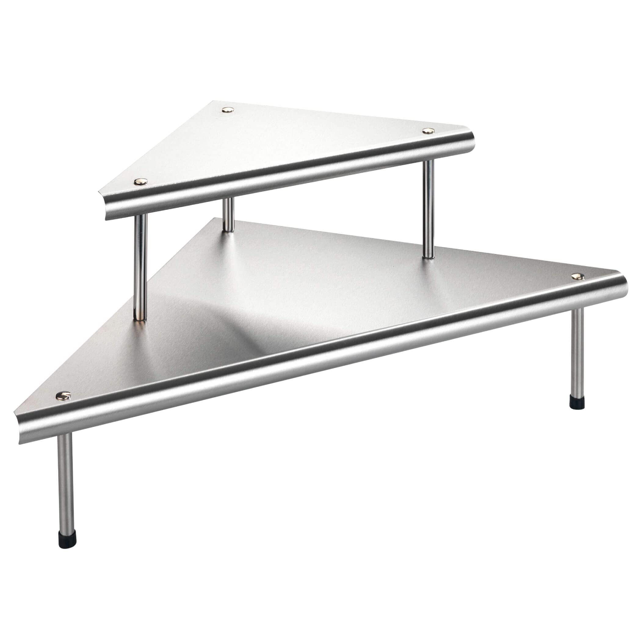 Maximex Étagère d'angle de cuisine Massivo Duo à 2 rayons, Argent