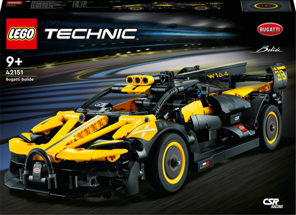 LEGO Technic Bolid Bugatti Wyścigówka z Klocków, Kreatywne Zabawki Inżynieryjne, Kultowy Samochód Sportowy do Budowania z Klocków dla Kolekcjonerów, Pomysł na Prezent dla Dziecka, 42151