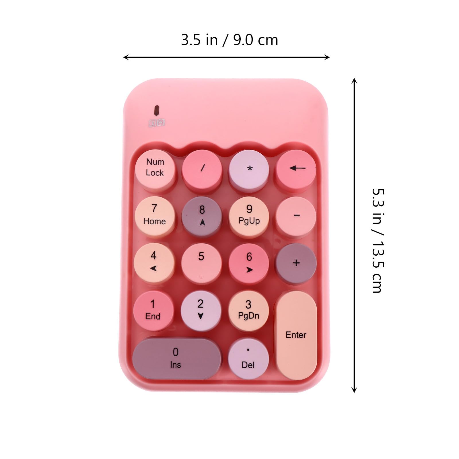 Tastierino Numerico Wireless Portatile Rosa, Mini Tastiera | 18 Tasti Indipendenti, Abs, Tasto Backspace e Input Rapido, per Ufficio e Notebook