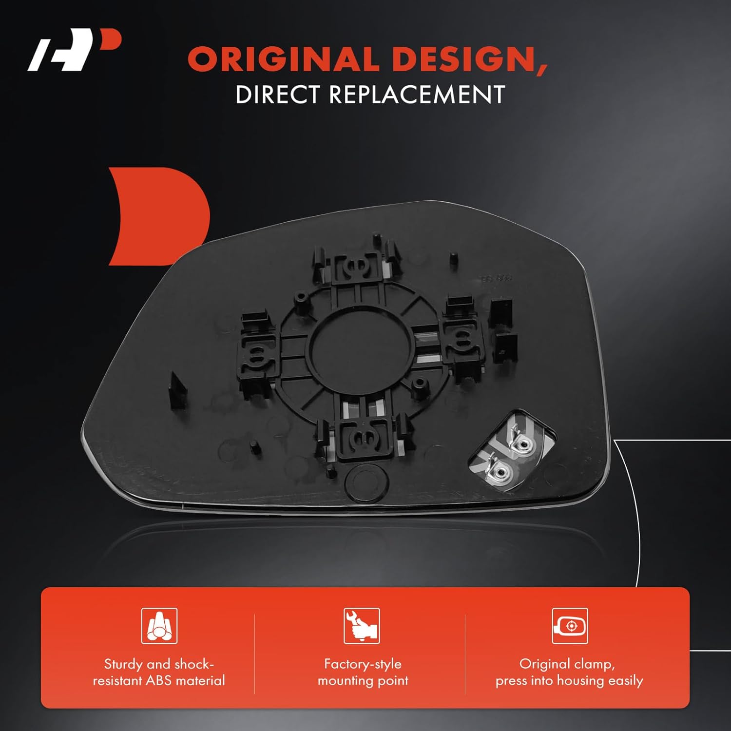 A-Premium 2-PC Driver and Passenger Side Heated Mirror Glass with Backing Plate Compatible with Honda Civic 2016 2017 - Exterior View Flat and Convex Mirror