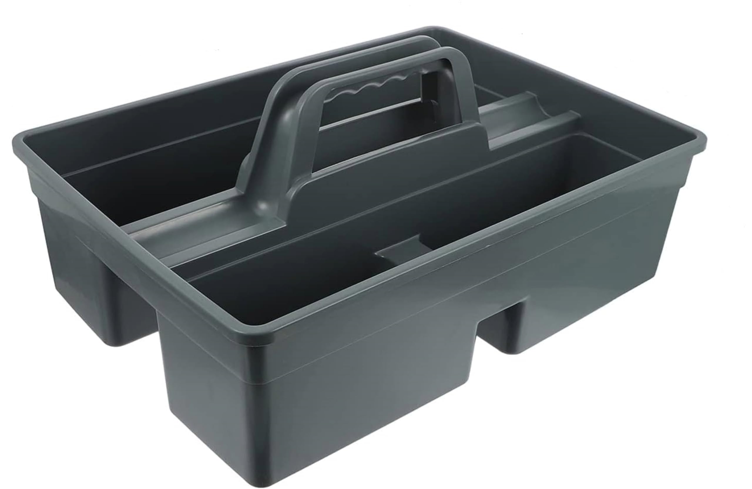 Amber HomeCleaning Caddy with Handle Multiuse Cleaning Supply Organiser Kitchen Cleaning Tool Box and Cleanser Bucket for Household, Kitchen, Office etc Tool Storage Caddy Large 38x33x11 cm (Grey)…