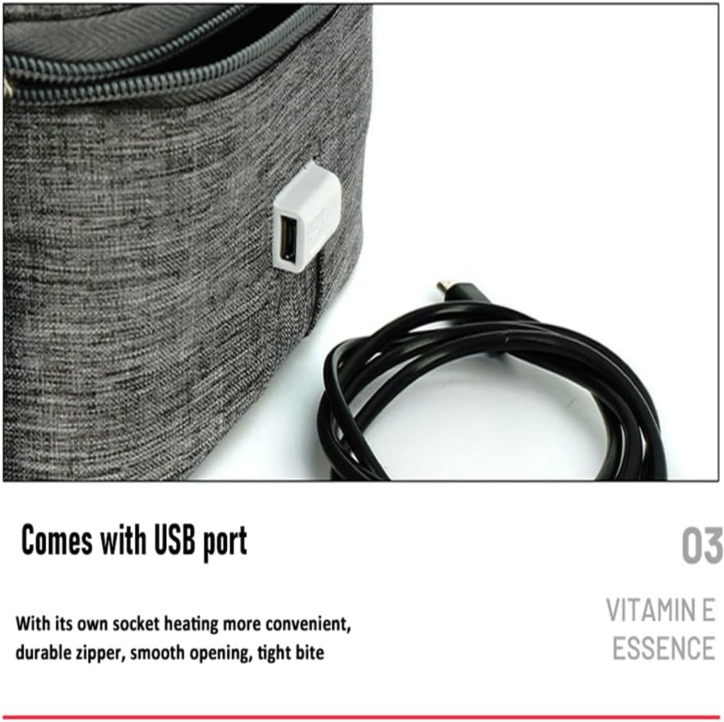 Electric Heating Bag Car Travel Camping Lunch Box Food Warmer Heater Container Packet Thermal