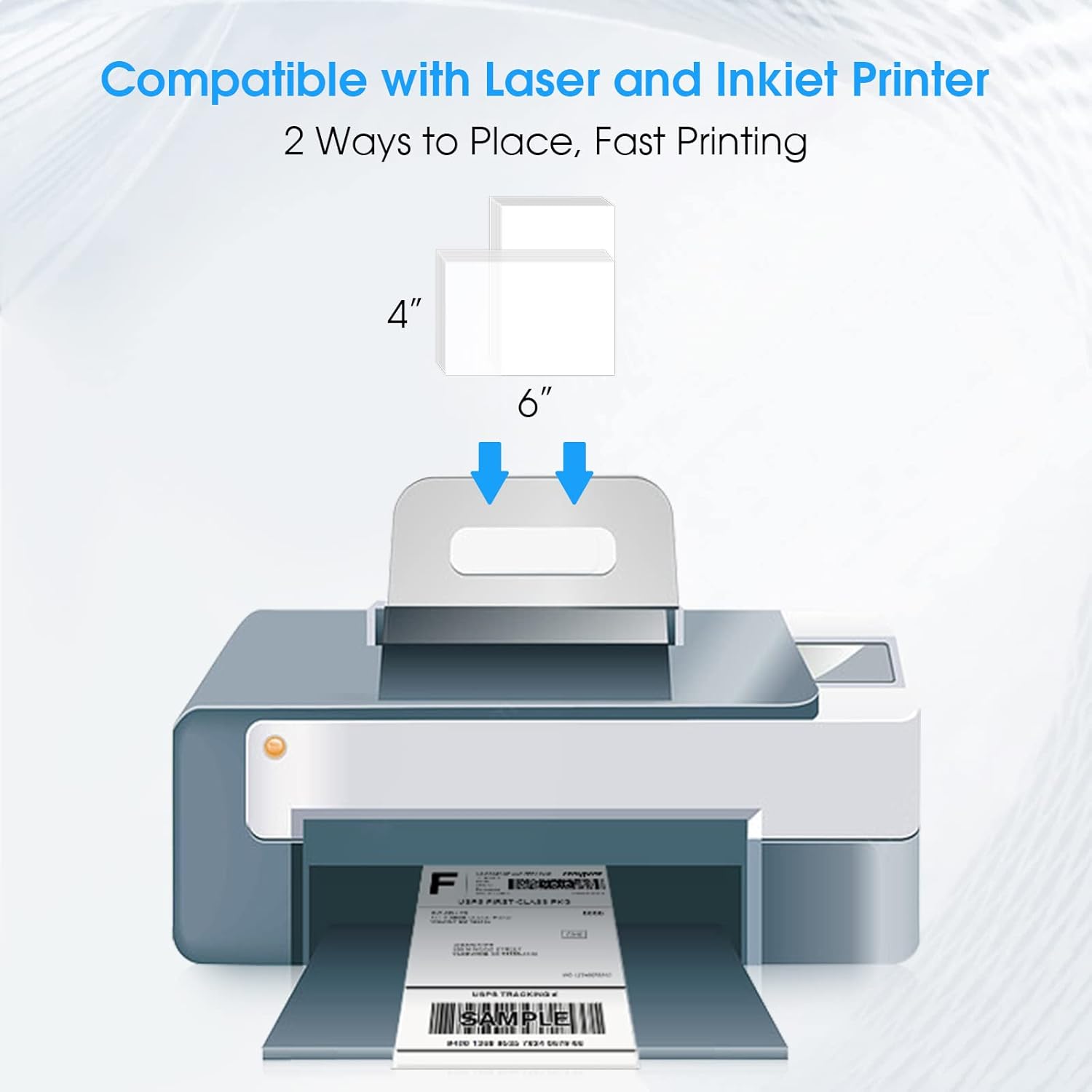 MaxGear 4x6 inch Shipping Address Labels,for Inkjet or Laser Printer, USPS Postal Mailing Shipping Labels, Matte White Paper Sheets, Permanent Strong Adhesive, Dries Quickly, 100 Pcs - Image 4