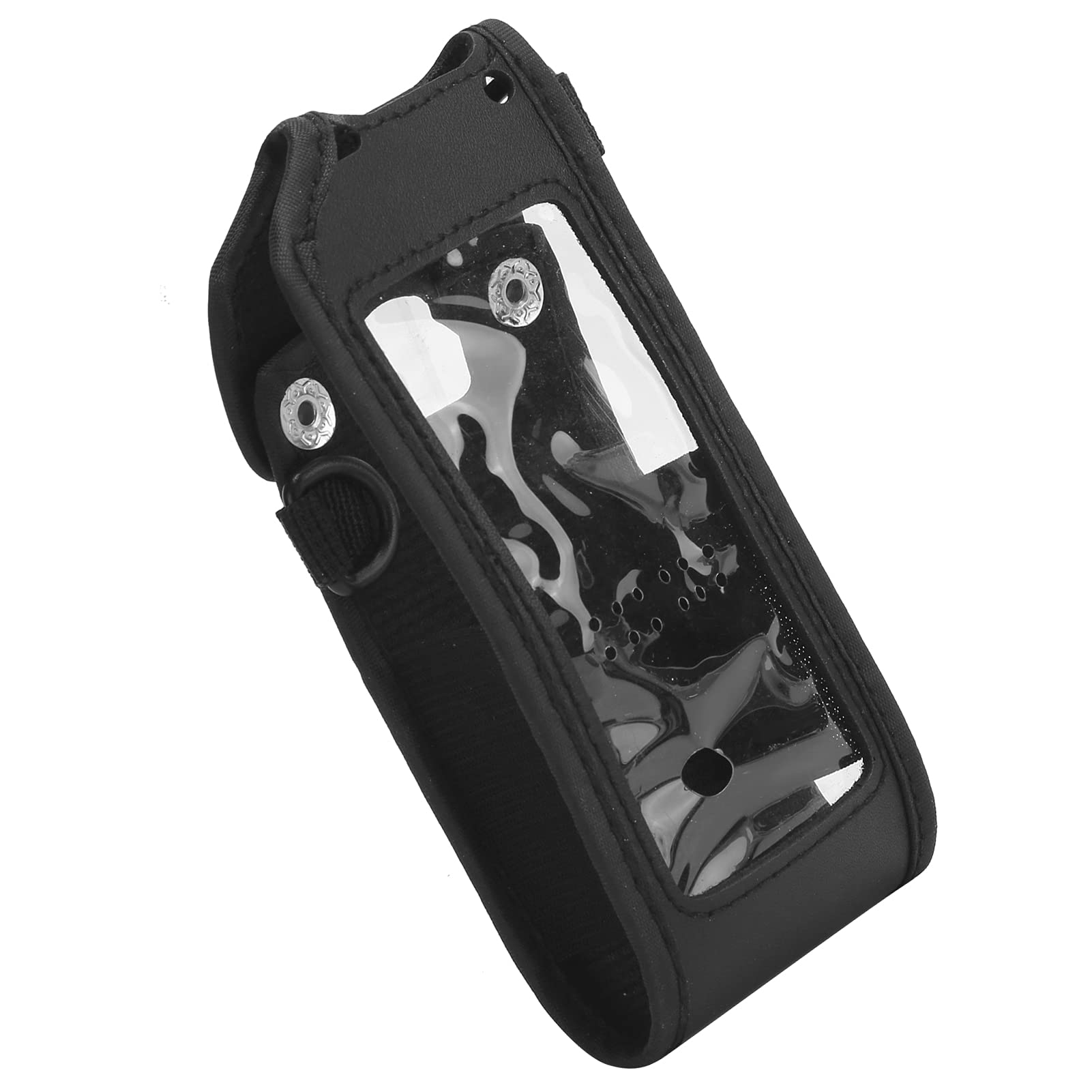 ASHATA Étui en Cuir Portable pour Talkie-walkie, Sac de Protection pour Radio Bidirectionnelle Anytone AT-D878UV, avec Lanière, Housse Souple en Cuir PU
