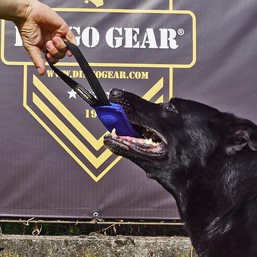 Miniatura 3 de Dingo Gear Tug Toy for Dog Training Agility Tug of War, French Linen Dog Bumper with one Handle, Dog Bite Pillow for Aggressive Chewers 4" Pink