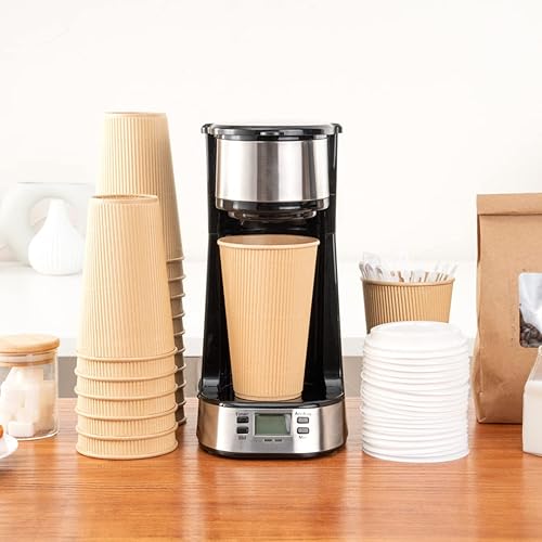 Miniatura 8 de Vasos de café de papel aislado de pared corrugada, 16 oz. (453 g), 16 onza, Kraft