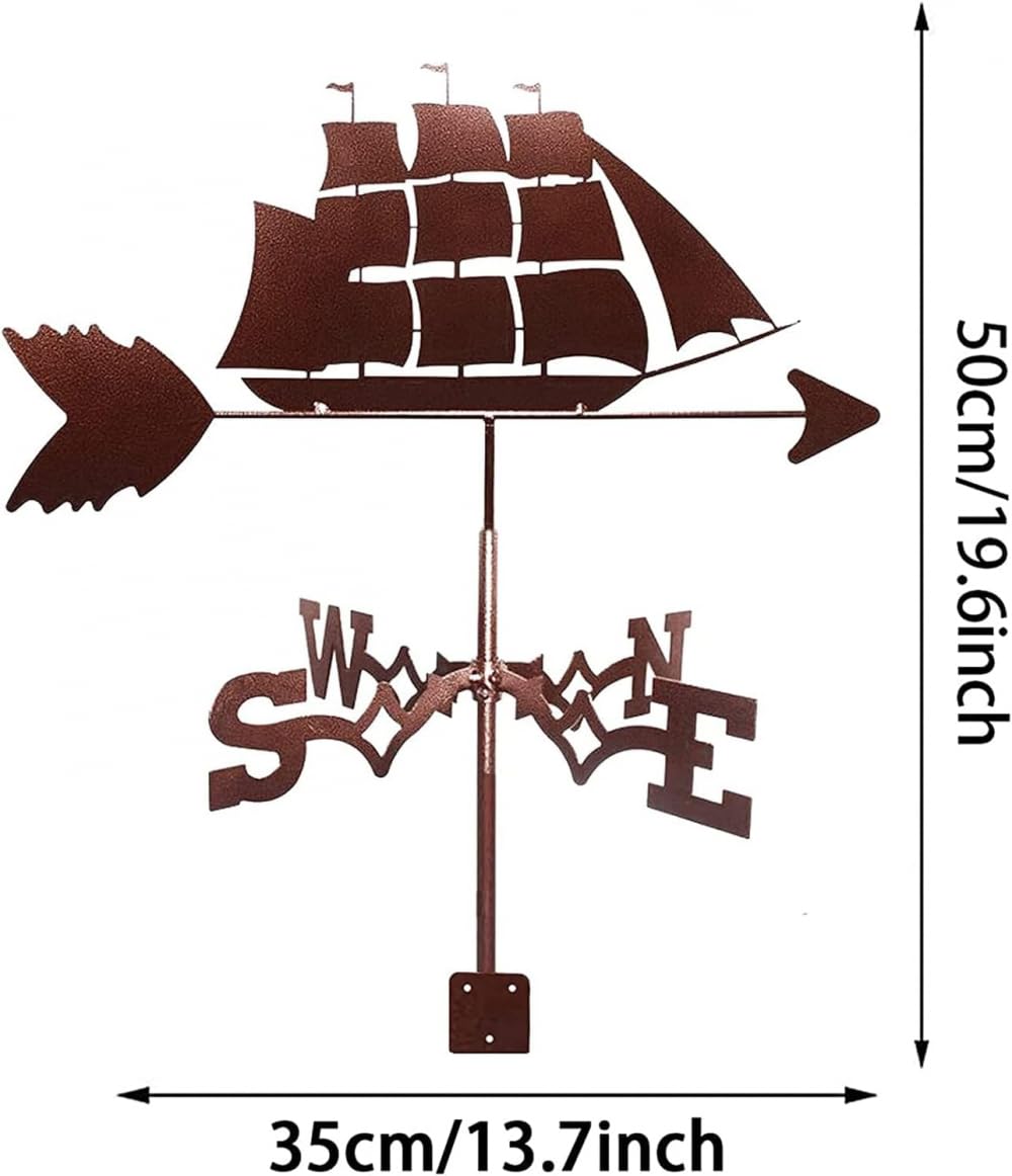 Metalowa wiatrowskaz wykwintny metalowy wiatrowskaz ornament wiatrowskaz wiatrowskaz ze stali nierdzewnej uchwyt na dach zestaw wskaźników kierunku wiatru wspornik zewnętrzny narzędzie pomiarowe