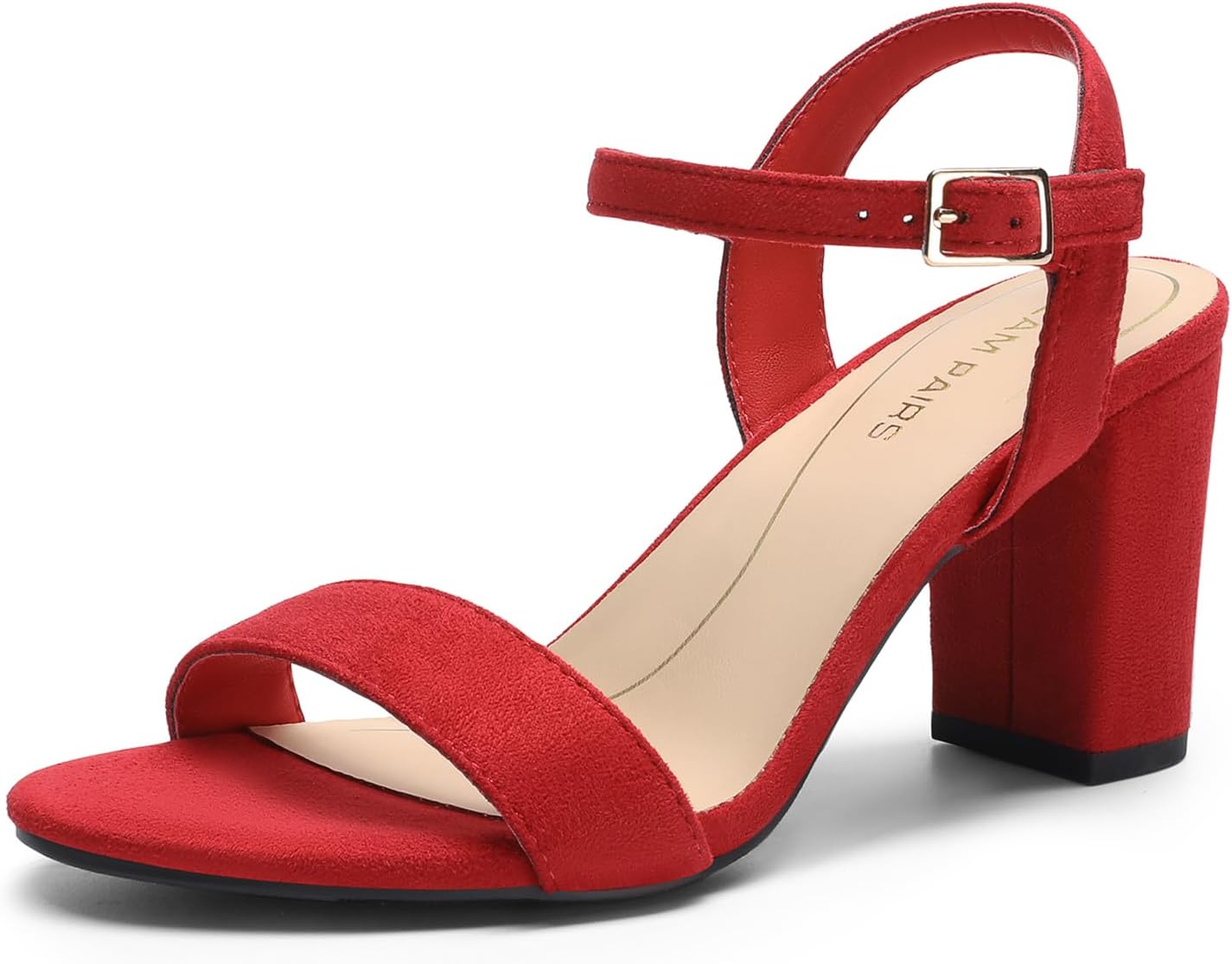 Women's Chunky Heels Block Round Open Toe Ankle Strap Heel Fashion Wedding Party Comfort Dress Sandals Shoes