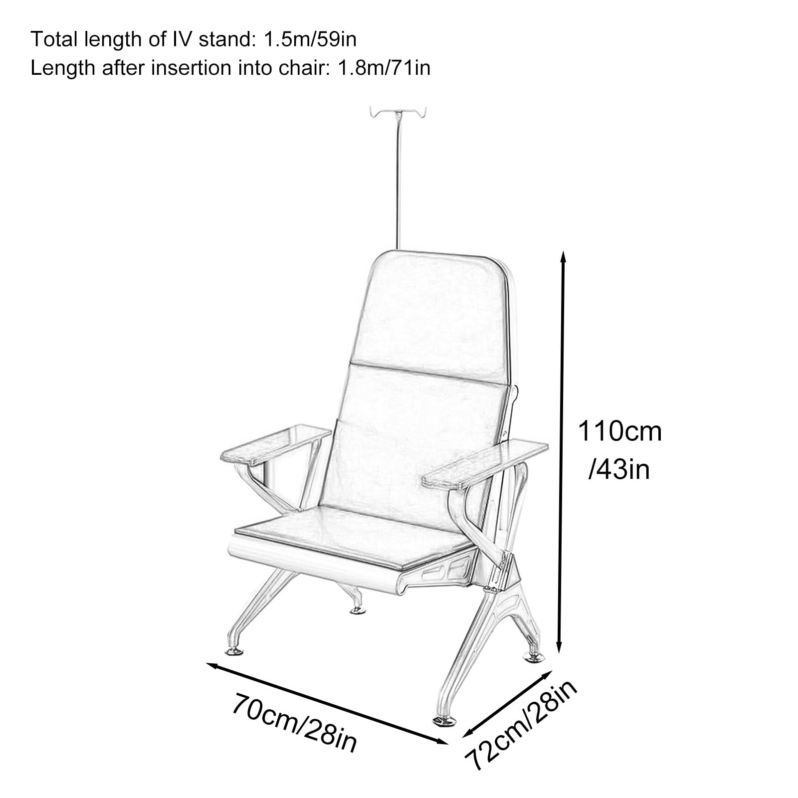 TABOJS Fauteuil inclinable avec Support pour Usage médical Salle d'attente, siè Confortable avec accoudoir en Bois Massif