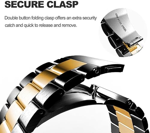 Miniatura 3 de Correas compatibles con Samsung Galaxy Watch de 1.81 pulgadas Galaxy 3 de 1.772 pulgadas, correa de repuesto de metal de acero inoxidable para