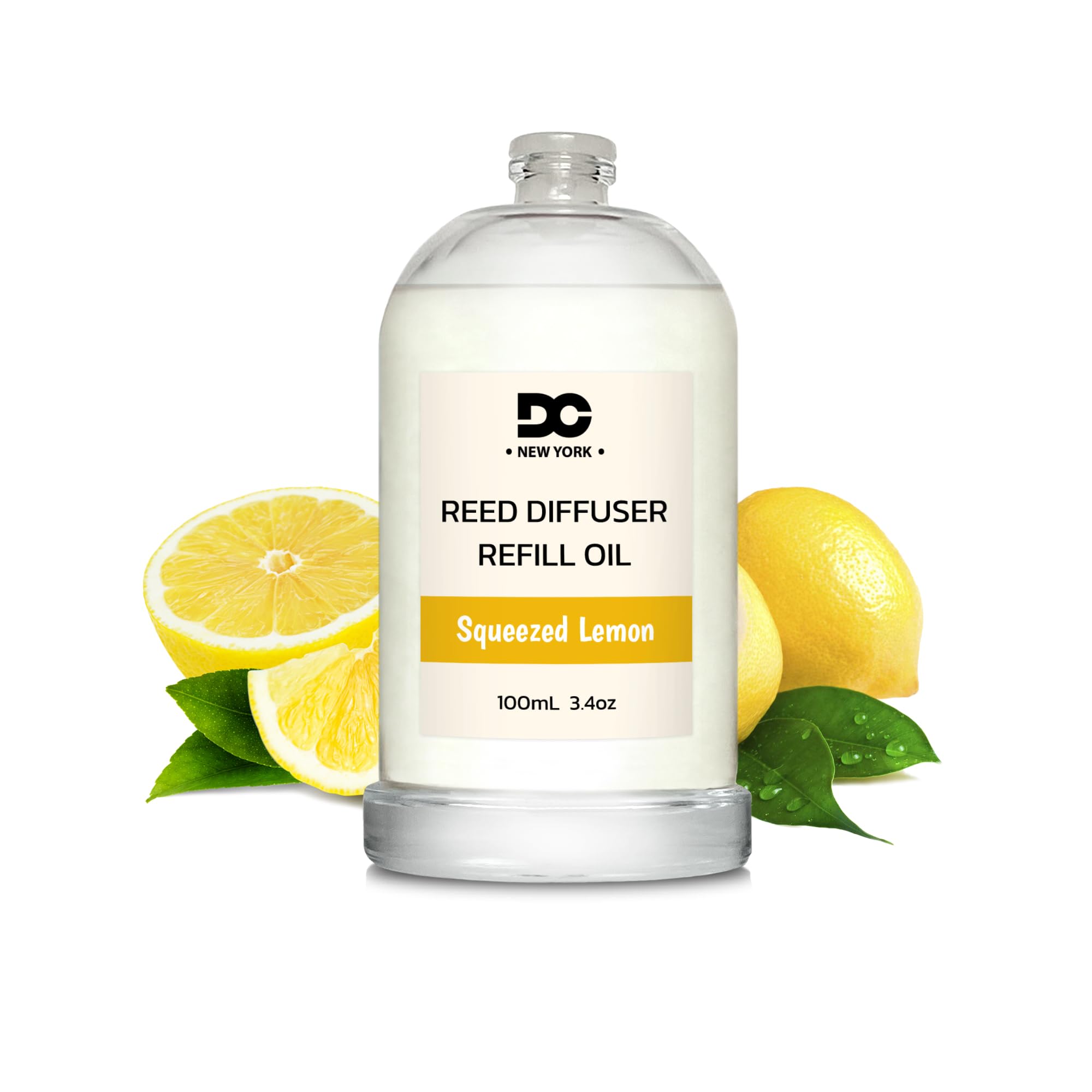Daniella's Candles Fresh Squeezed Lemon Reed Diffuser Refill Oil, 3.4oz/100ml, Premium Fragrance Oil, Home Fragrance, Oil for Reed Diffuser