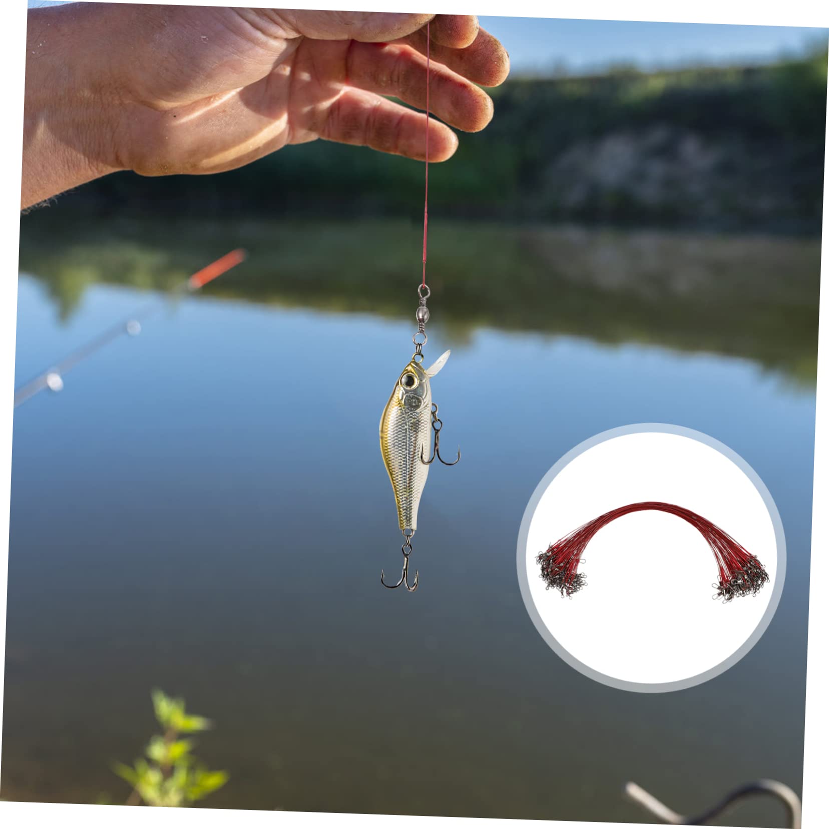 HANABASS 2 Set di Terminali da Pesca con Filo Ad Alta Resistenza per Esche E Artificiali 100 Pezzi * 2