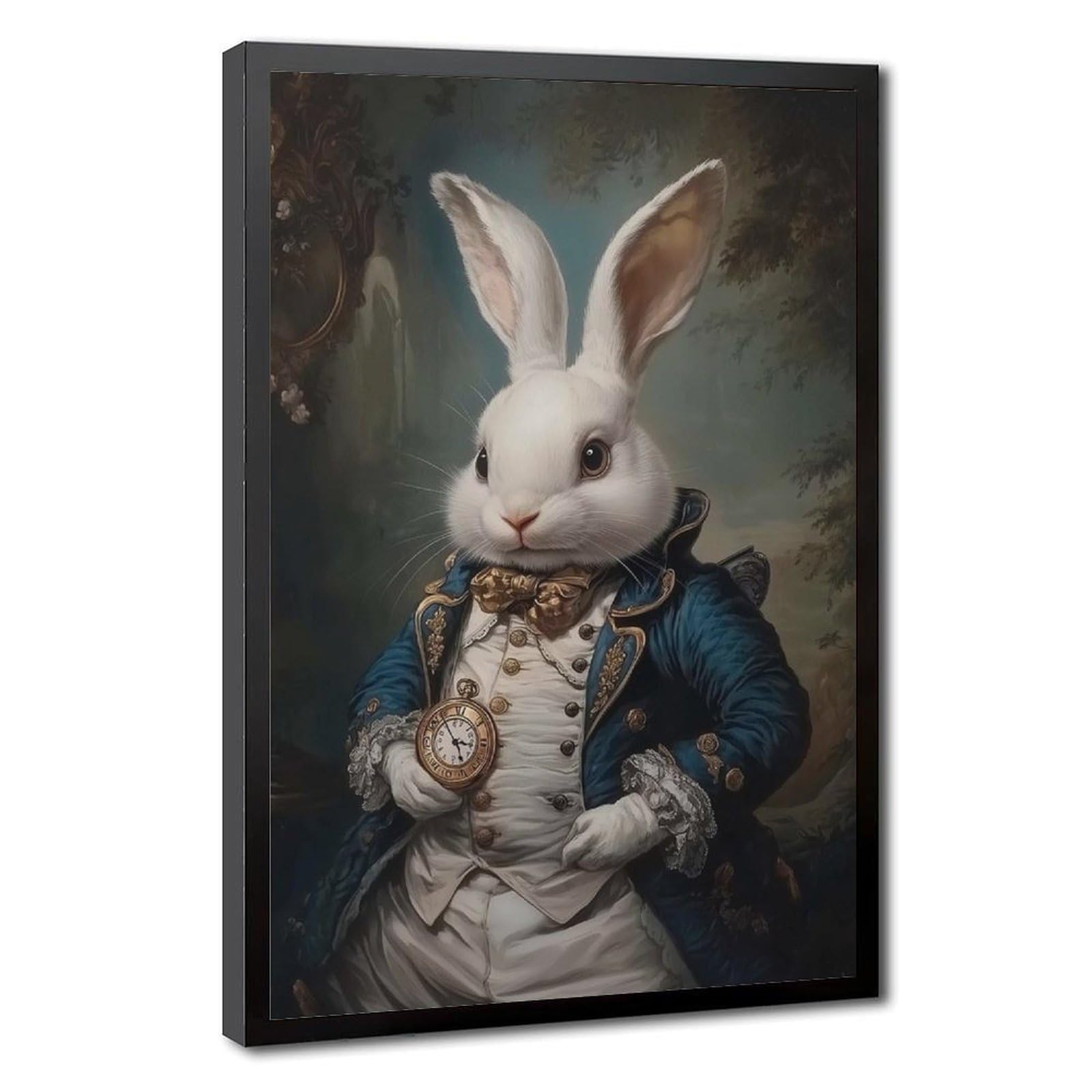 Bareronor White Rabbit Victorian Portrait Canvas Poster Bedroom Decor Landscape Office Room Decor Gift 16" L X 24" W
