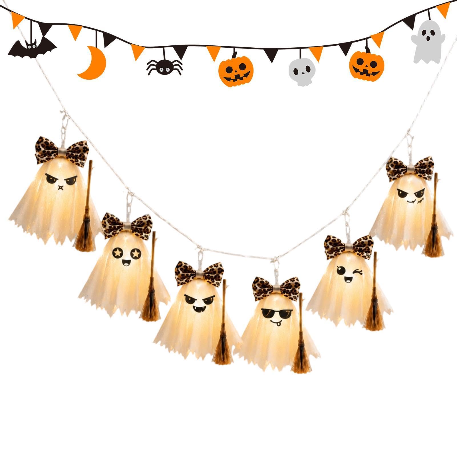 Halloweenowa świetlna 181,9 cm Straszny Baner Świetlny Z Duchem