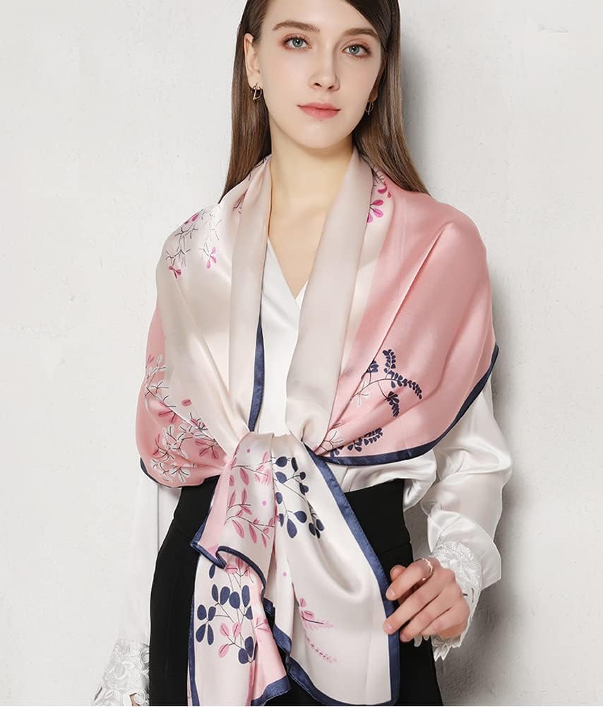 MEISEE 100% Mulberry Silk Long Scarf for Women Large Oblong Sunscreen Shawls Wraps Neck Headscarf Hair Wraps Gift Packed - Image 2