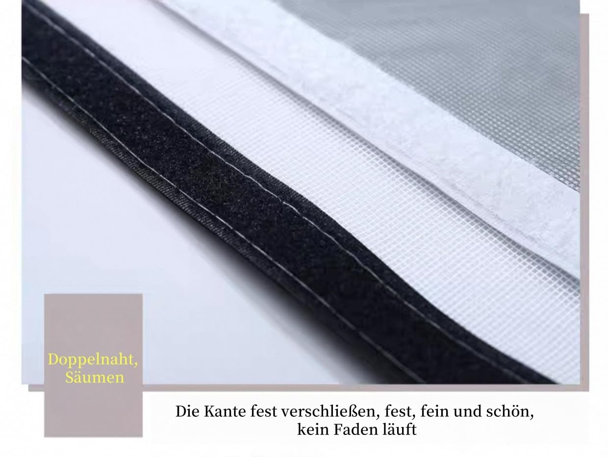 Haustiergitter ohne Bohren, Türnetz für Katzen und Hunde, mit Reißverschluss, Insektenschutz, Fluchtschutz, ideal für Wohnzimmer und Balkon, 95 cm x 200 cm, langlebig und einfach zu installieren