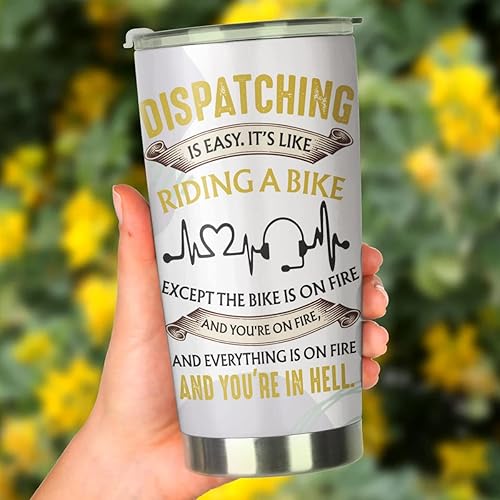 Miniatura 2 de 911 Dispatcher - Vaso de acero inoxidable de 20 onzas, Despachador de trabajadores milagrosos, regalo para cumpleaños, Navidad, regalos de semana de