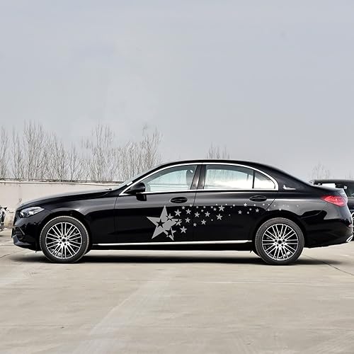 Miniatura 3 de 2 calcomanías de vinilo universales con diseño de estrellas para todos los autos, U007, color gris