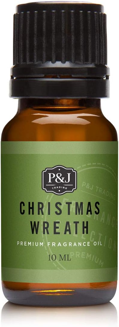 P&J Trading Fragrance Oil for Diffusers for Home - Christmas Wreath 10ml Fragrance Scents for Candle Making - Soap Making Supplies & Car Diffuser Scents