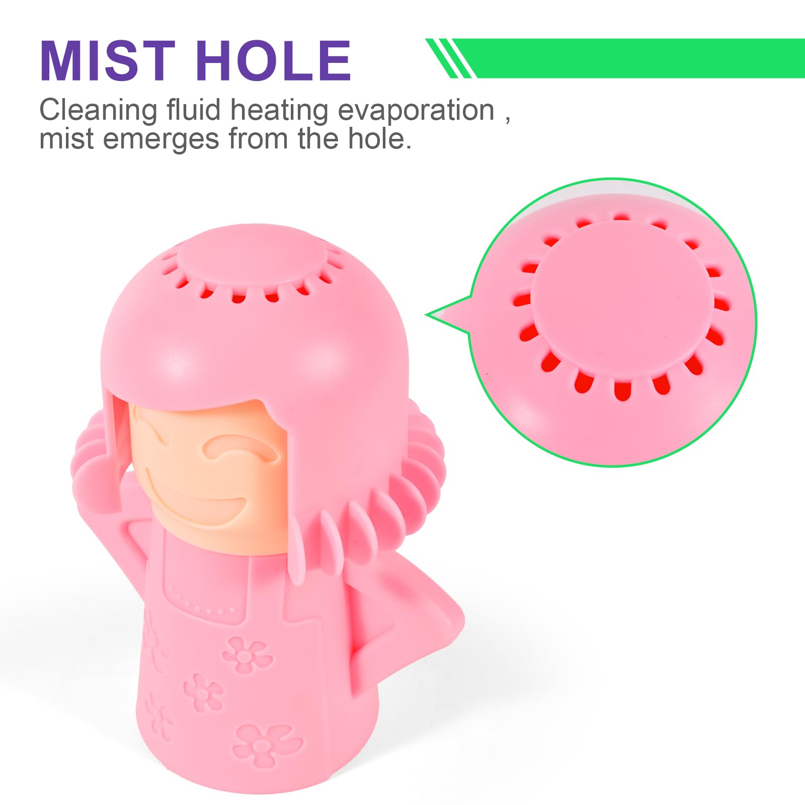 Asltw Limpiador de microondas Happy or Angry Mom, limpiador de vapor para horno microondas, simplemente añade vinagre y agua, limpia fácilmente la grasa en minutos (rosa)